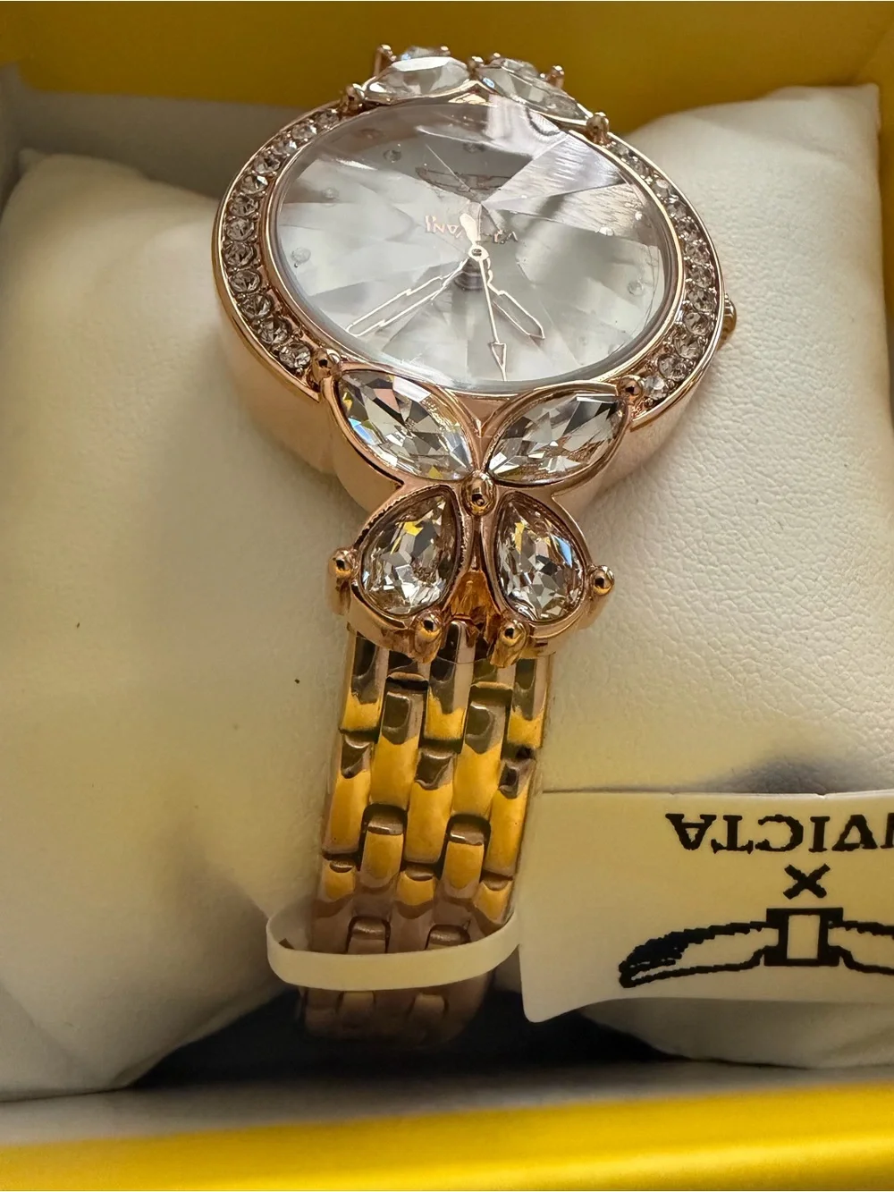 Invicta Women’s Butterfly Crystal Rose Gold Watch